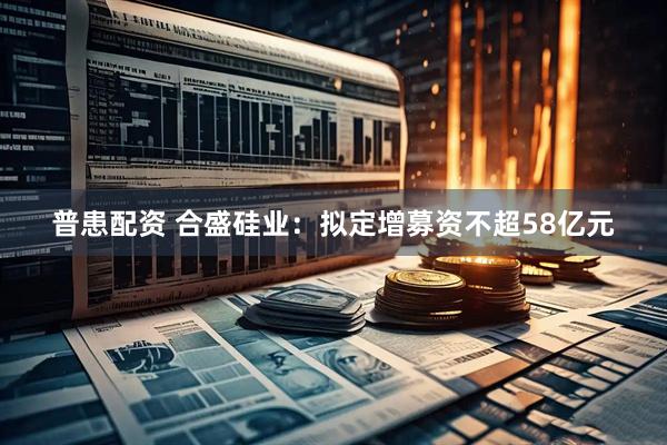 普患配资 合盛硅业：拟定增募资不超58亿元