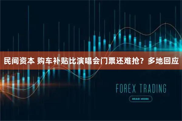 民间资本 购车补贴比演唱会门票还难抢？多地回应