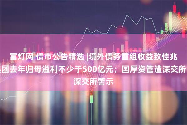 富灯网 债市公告精选 |境外债务重组收益致佳兆业集团去年归母溢利不少于500亿元；国厚资管遭深交所警示