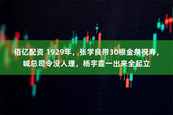 佰亿配资 1929年，张学良带30根金条祝寿，喊总司令没人理，杨宇霆一出来全起立
