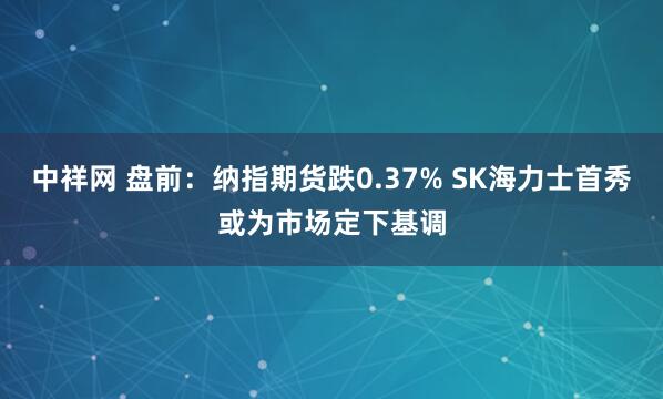 中祥网 盘前:纳指期货跌0.37% SK海力士首秀或为市场定下基调