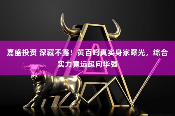 嘉盛投资 深藏不露！黄百鸣真实身家曝光，综合实力竟远超向华强